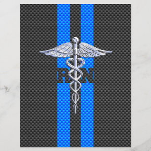 Registered Nurse RN Caduceus Carbon Fibre Decor Flyer