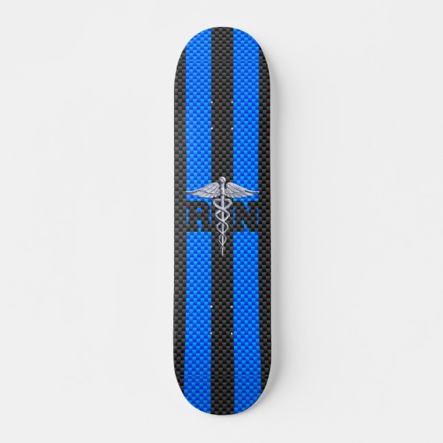 Registered Nurse RN Caduceus Carbon Fibre Decor Skateboard (Vorne)