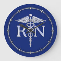 Registered Nurse RN Caduceus on Blue Decor