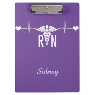 Registered Nurse (RN) EKG Caduceus Symbol Clipboar Klemmbrett
