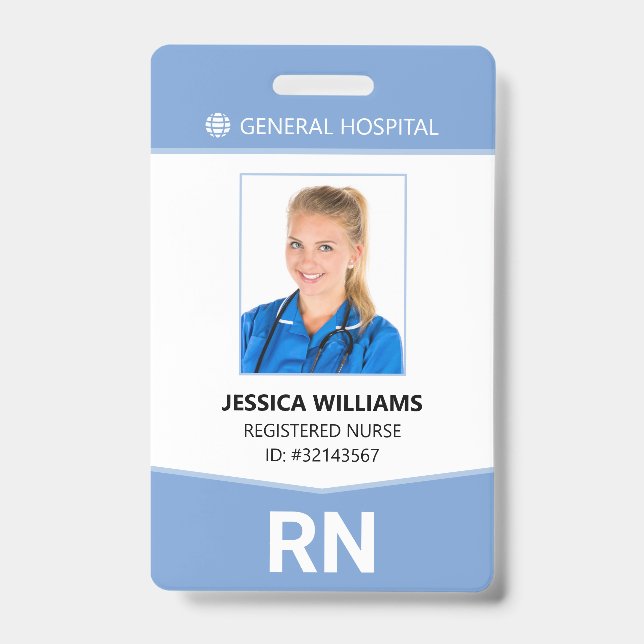 Registered Nurse RN Employee ID Abzeichen Ausweis (Vorderseite)