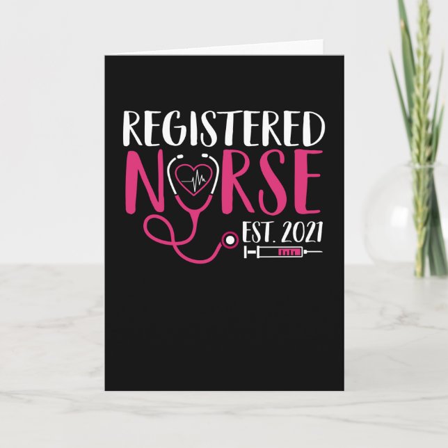Registered Nurse seit 2021 kann Tag Abschluss Karte (Vorderseite)