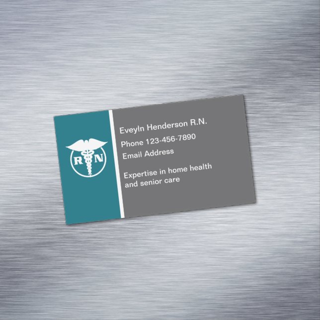 Registered Nurse Simple Contact Business Magnets Magnetische Visitenkarte (Beispiel)