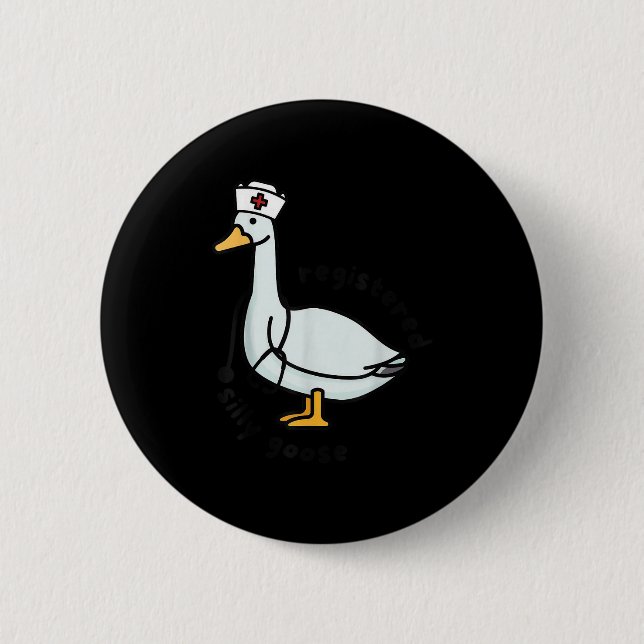 Registered Silly Goose Rn Nurse Stethoscope Nursin Button (Vorderseite)