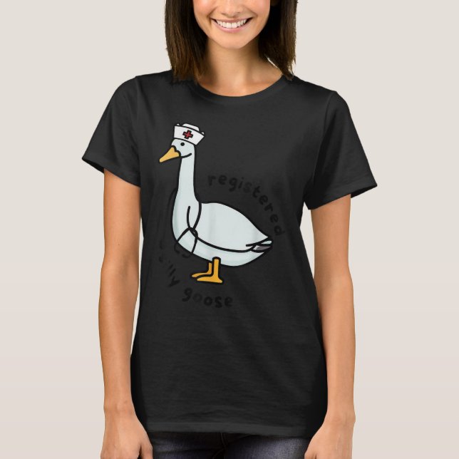 Registered Silly Goose Rn Nurse Stethoscope Nursin T-Shirt (Vorderseite)