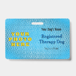 Registered Therapy Dog - Bright Blue Abzeichen Ausweis