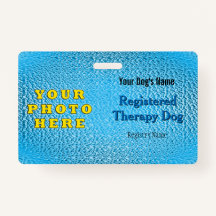 Registered Therapy Dog - Bright Blue Badge