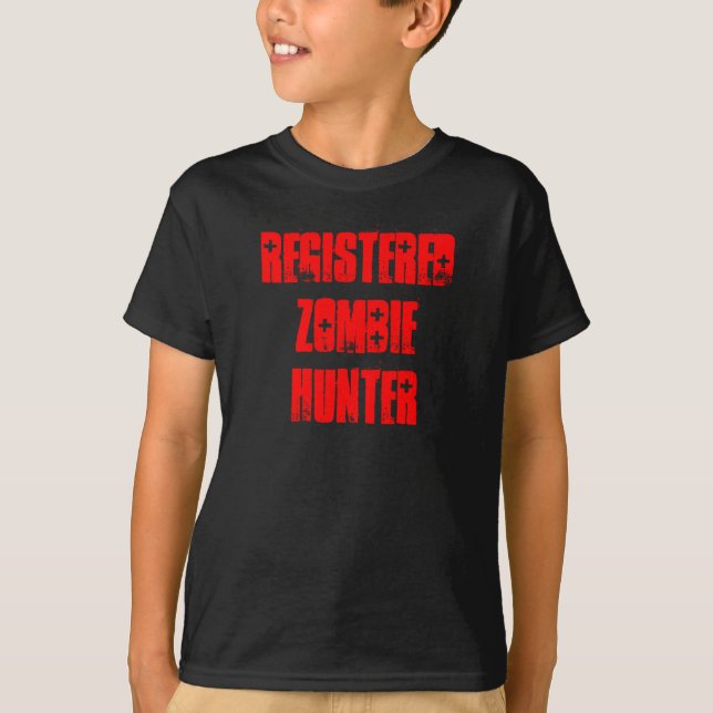 "Registered Zombie Hunter" Kid's Shirt (Vorderseite)