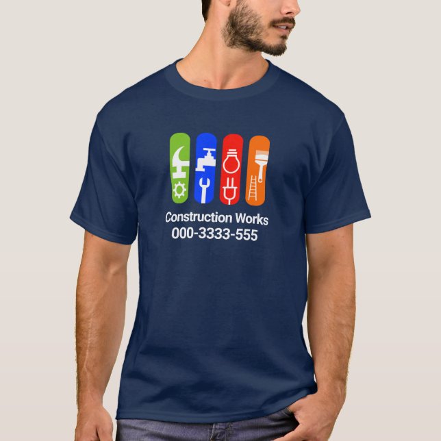 Registerkarte "Stylish Construction Handyman Tools T-Shirt (Vorderseite)