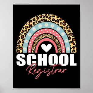 Registrar Rainbow Leopard 100. Schultag Poster