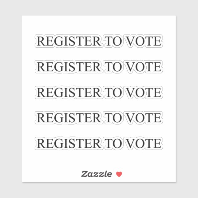 Registrieren Sie sich für die Wahl schwarz elegant Aufkleber (Blatt)