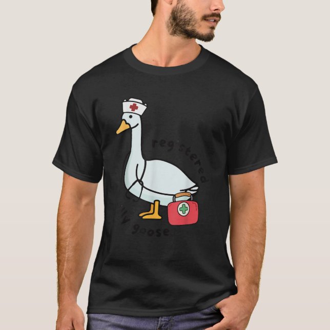 Registriert Albern Gänserkrankung Stethoscope Nurs T-Shirt (Vorderseite)