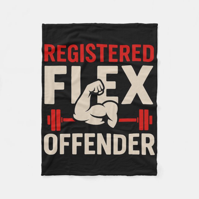 Registriert Flex Offender Funny Gym Workout Bodybu Fleecedecke (Vorderseite)