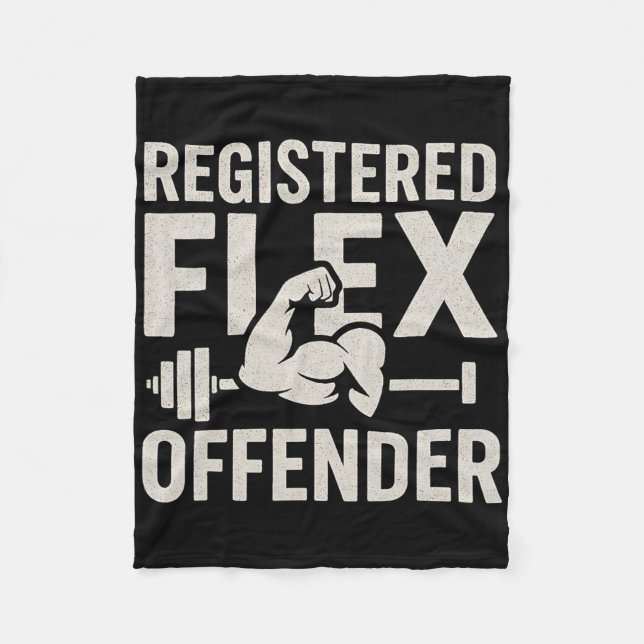 Registriert Flex Offender Funny Gym Workout Bodybu Fleecedecke (Vorderseite)