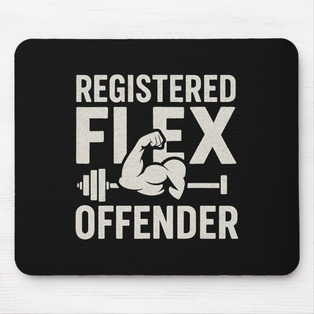Registriert Flex Offender Funny Gym Workout Bodybu Mousepad (Vorne)