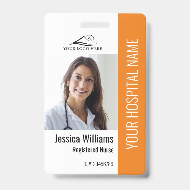Registriert Krankenpflege RN Medical Orange Foto I Ausweis (Vorderseite)