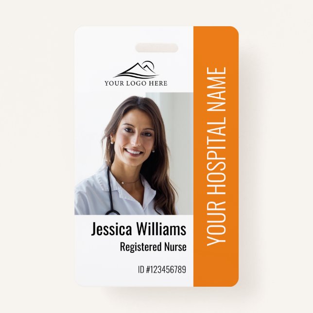 Registriert Krankenpflege RN Medical Orange Foto I Ausweis (Vorderseite)