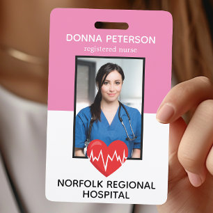 Registriert Krankenpflege RN Medical Pink Foto ID  Ausweis