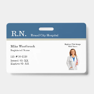 Registriert Krankenpfleger Foto ID Abzeichen Vorla Ausweis