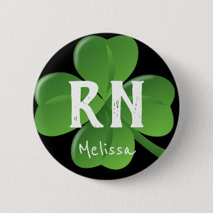 Registriert Krankenpfleger St Patricks Day Lucky K Button
