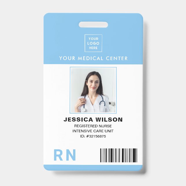 Registriert Krankenschwester RN Medical ID Blue Ab Ausweis (Vorderseite)