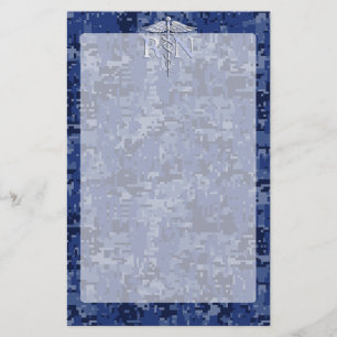 Registriert Krankenschwester RN Silver Caduceus au Briefpapier