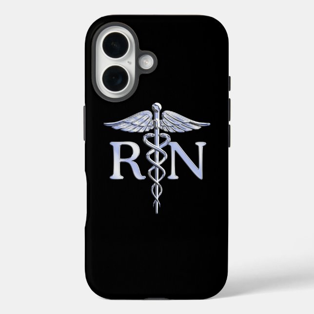 Registriert Krankenschwester RN Silver Caduceus au Case-Mate iPhone Hülle (Rückseite)