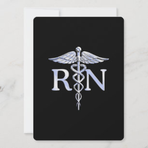 Registriert Krankenschwester RN Silver Caduceus au Einladung
