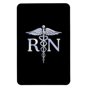 Registriert Krankenschwester RN Silver Caduceus au Magnet