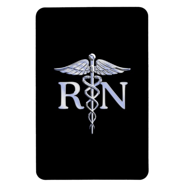 Registriert Krankenschwester RN Silver Caduceus au Magnet (Vertikal)