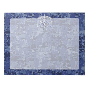 Registriert Krankenschwester RN Silver Caduceus au Notizblock