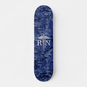 Registriert Krankenschwester RN Silver Caduceus au Skateboard