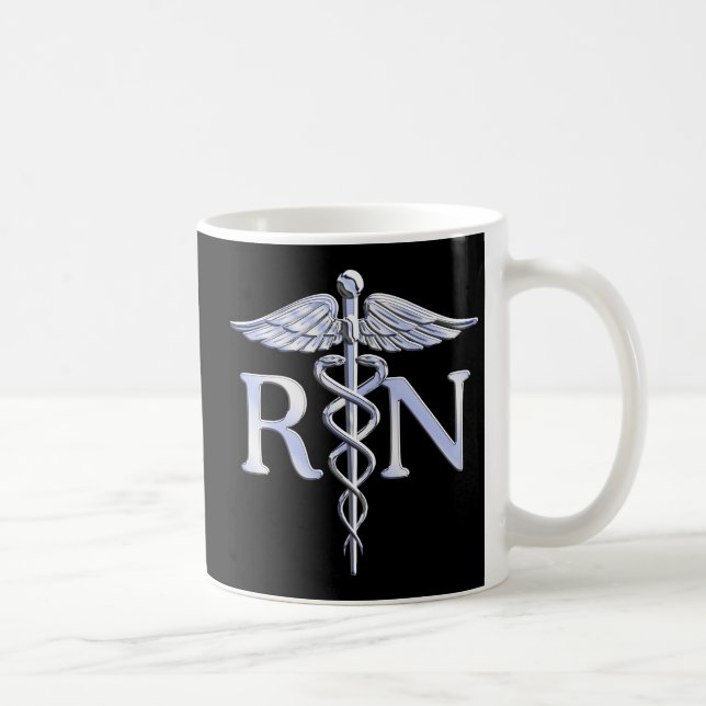 Registriert Krankenschwester RN Silver Caduceus Sn Tasse (Rechts)