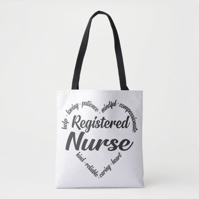 Registriert Nurse Heart Word Cloud (Vorderseite)