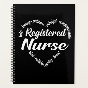 Registriert Nurse Heart Word Cloud Planer