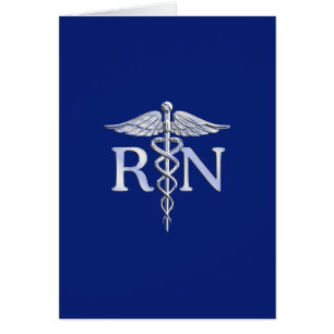 Registriert Nurse RN Caduceus auf Navy Blue