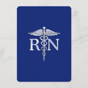 Registriert Nurse RN Caduceus auf Navy Blue Begleitkarte
