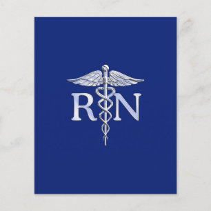 Registriert Nurse RN Caduceus auf Navy Blue Flyer