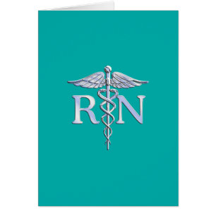 Registriert Nurse RN Caduceus auf Türkis