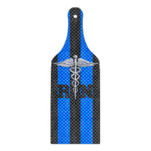 Registriert Nurse RN Caduceus Carbon Fibre Print Schneidebrett