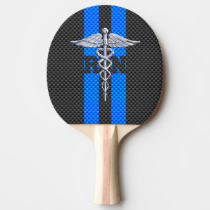 Registriert Nurse RN Caduceus Carbon Fibre Streife Tischtennis Schläger