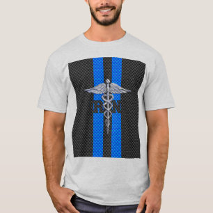 Registriert Nurse RN Caduceus Carbon Fibre Style T-Shirt
