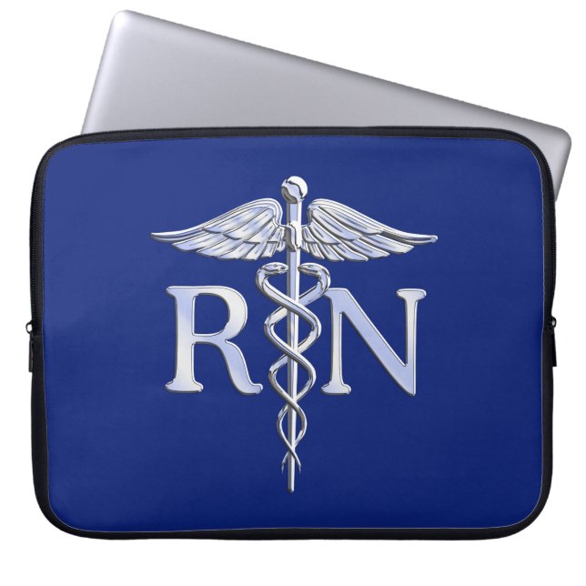 Registriert Nurse RN Caduceus Design Laptopschutzhülle (Vorderseite)