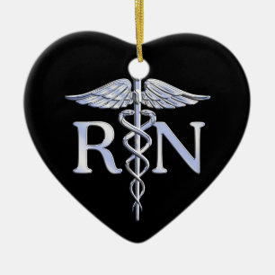 Registriert Nurse RN Caduceus Schlangen Stil auf S Keramik Ornament