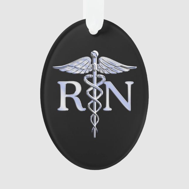 Registriert Nurse RN Caduceus Schlangen Stil auf s Ornament (Vorderseite)