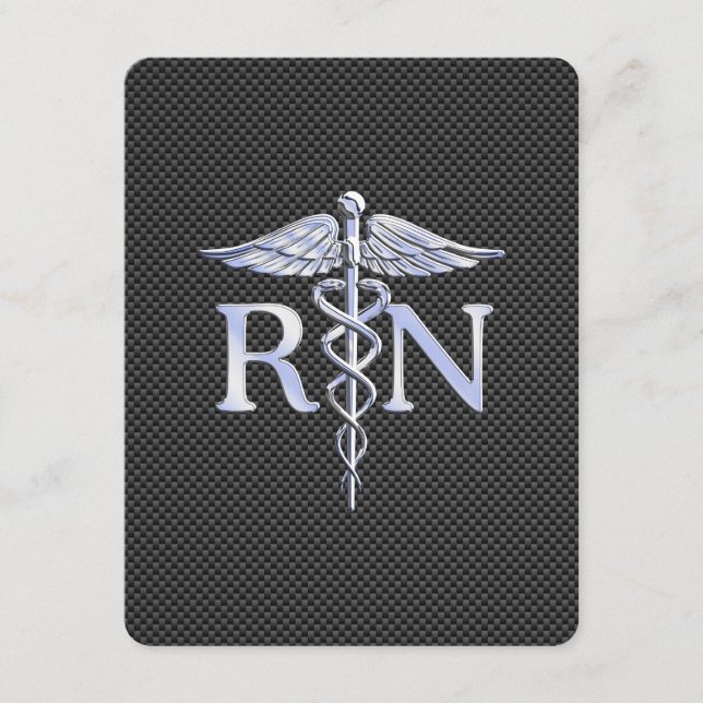 Registriert Nurse RN Caduceus Snakes Begleitkarte (Vorderseite)