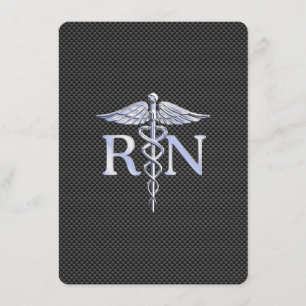 Registriert Nurse RN Caduceus Snakes Begleitkarte