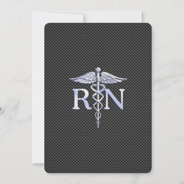 Registriert Nurse RN Caduceus Snakes Einladung (Vorderseite)