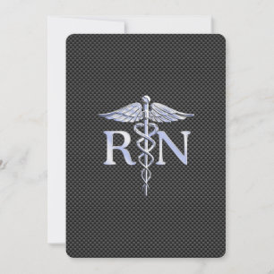 Registriert Nurse RN Caduceus Snakes Einladung