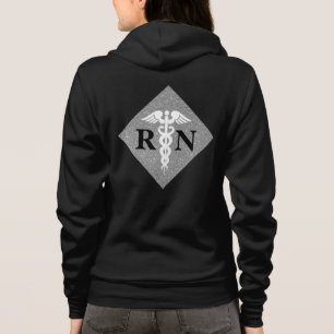 Registriert Nurse RN Caduceus Symbol Silver Glitze Hoodie